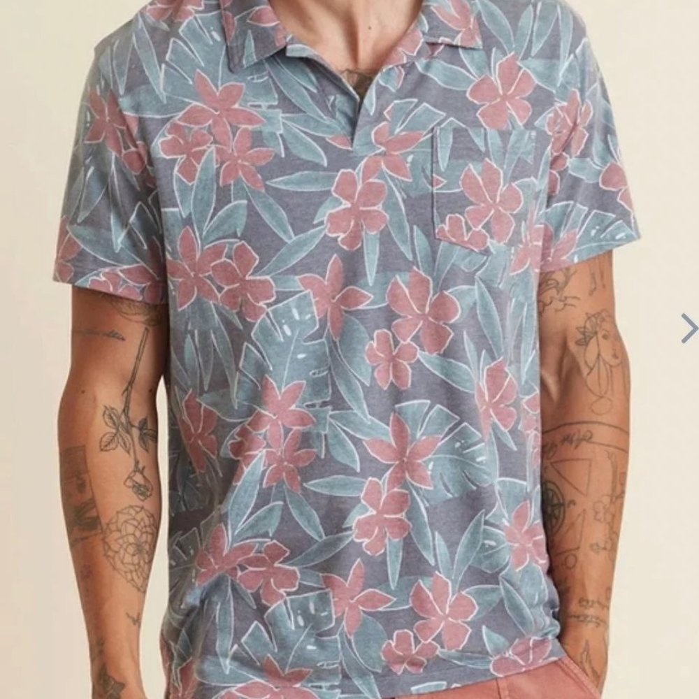 MARINE LAYER HAWAII PRINT RESORT POLO
